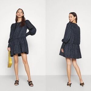 Never Fully Dressed Navy Leopard Jacquard Mini Dress 4